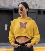 Yellow Crop Hoodie with Mustard