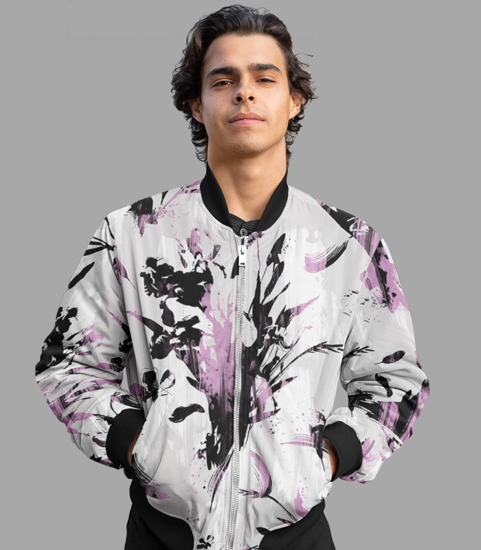 Ink Floral Bomber Jacket