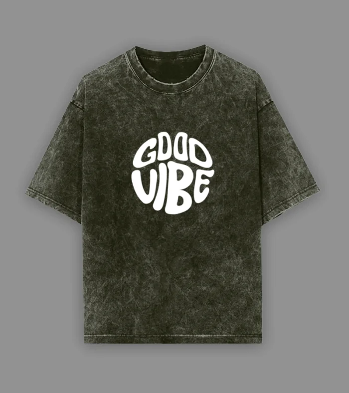 Good Vibes Acid Wash Olive Green