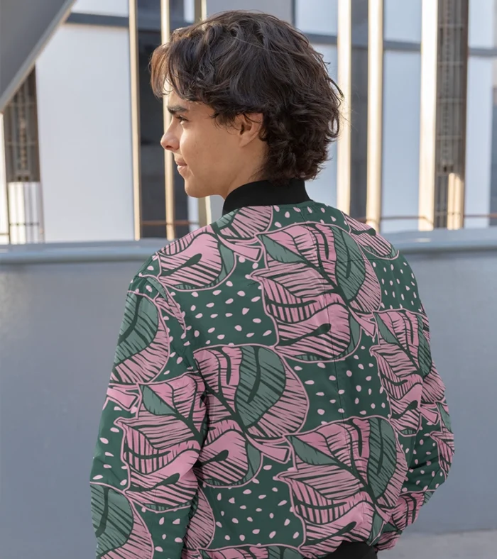 Palm Leaf Bomber Jacket back