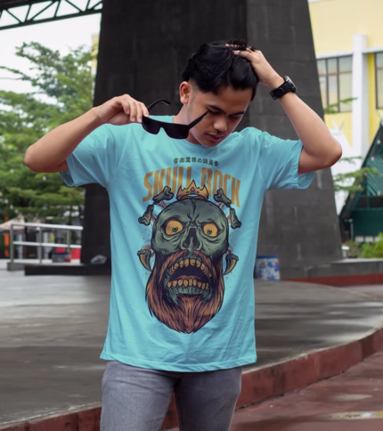 Skull Rock Oversized Graphic T-Shirt Style Mint